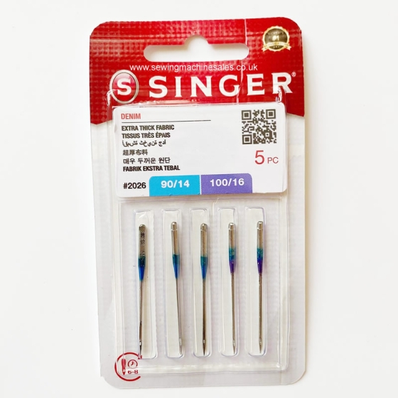 Jeans & Denim Sewing Machine Needles Variety Pack | Sizes (90/14, 100/16,  and 110/18) | Perfect for Jeans, Denim, Canva | Fits Brother, Bernina